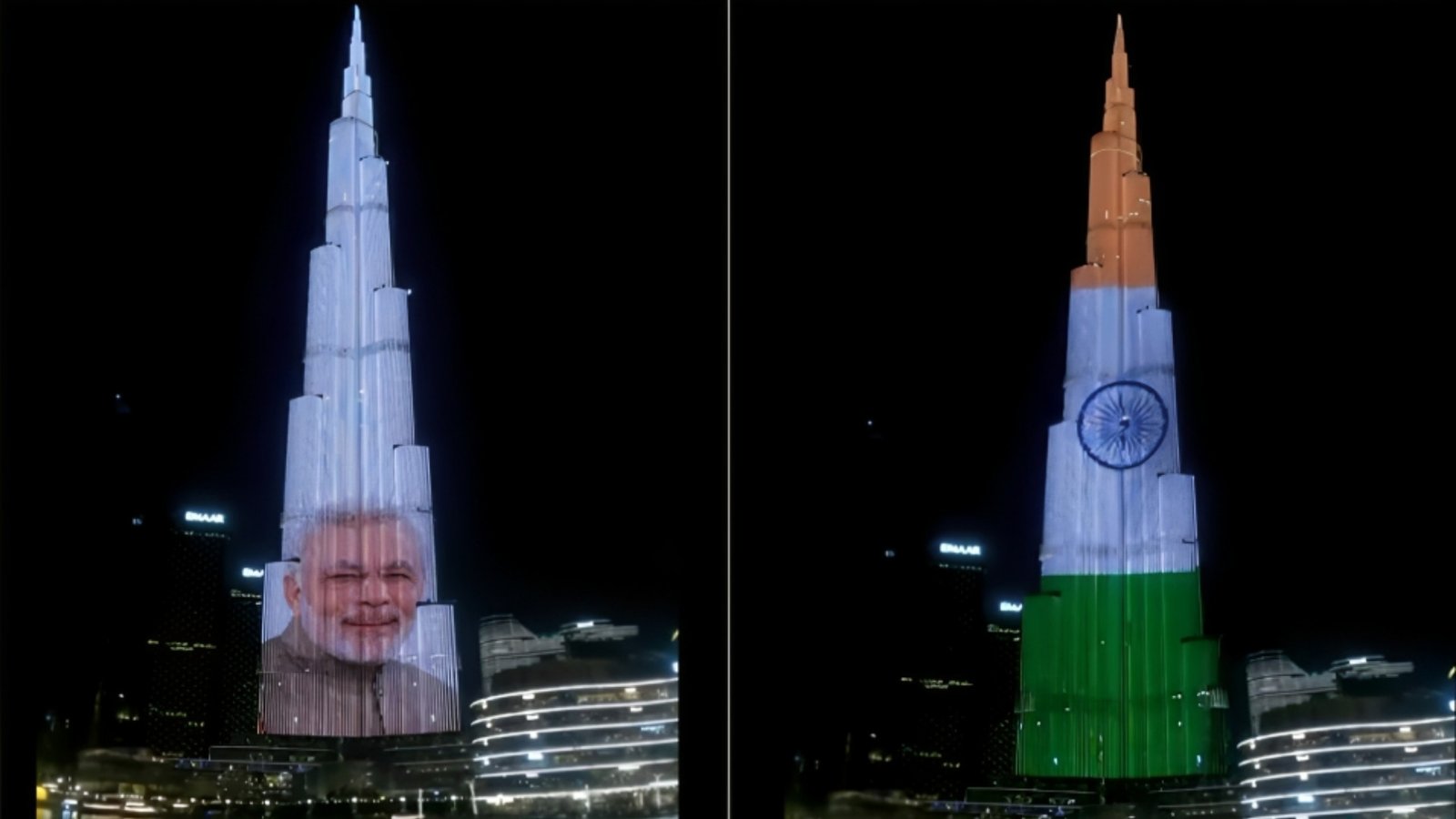 Burj Khalifa glows with PM Modi's image